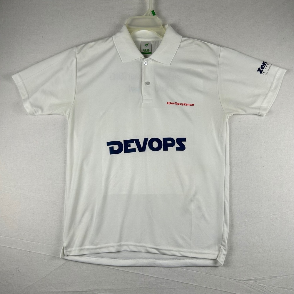 Dfnk Originals Mens DevOps Zensar Technologies White Polo Shirt Size L Tech